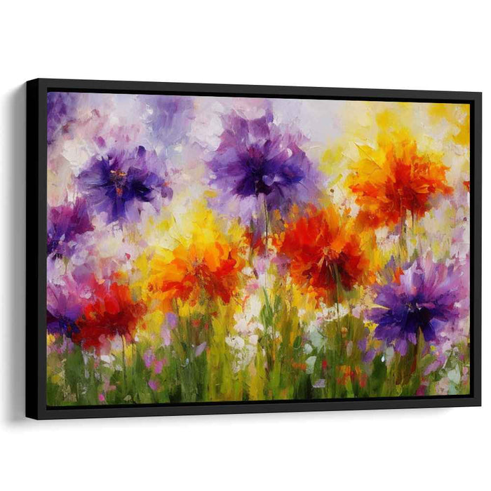 Colorful Whirlwind Blooms: Impressionist Explosion of Garden Colors Canvas Art