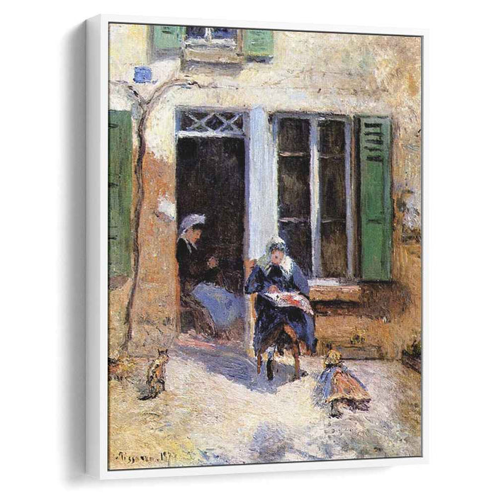 Woman and Child Doing Needlework (1877) by Camille Pissarro