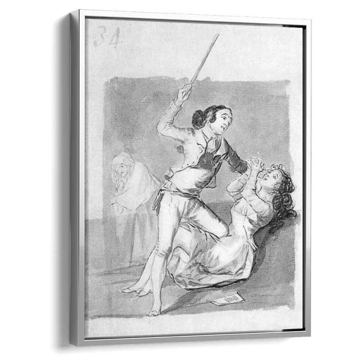 Woman battered with a cane (1797) by Francisco Goya