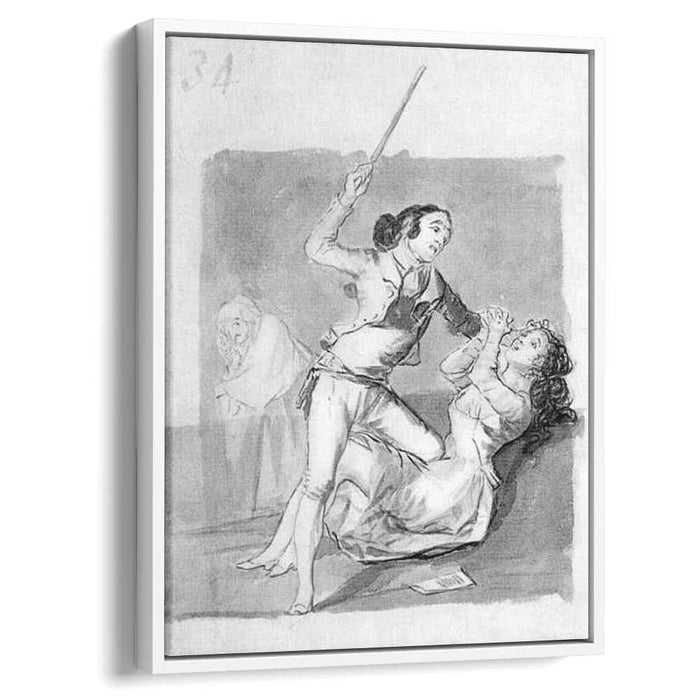 Woman battered with a cane (1797) by Francisco Goya