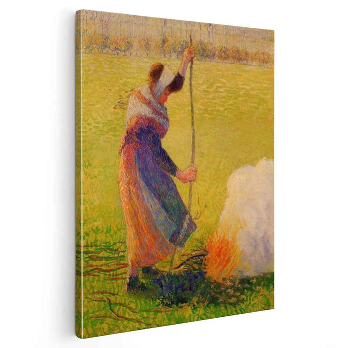 Woman Burning Wood (1890) by Camille Pissarro