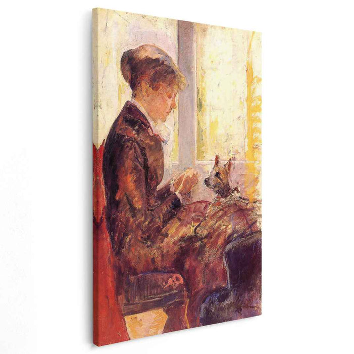 Woman by a Window Feeding Her Dog (1880) by Mary Cassatt