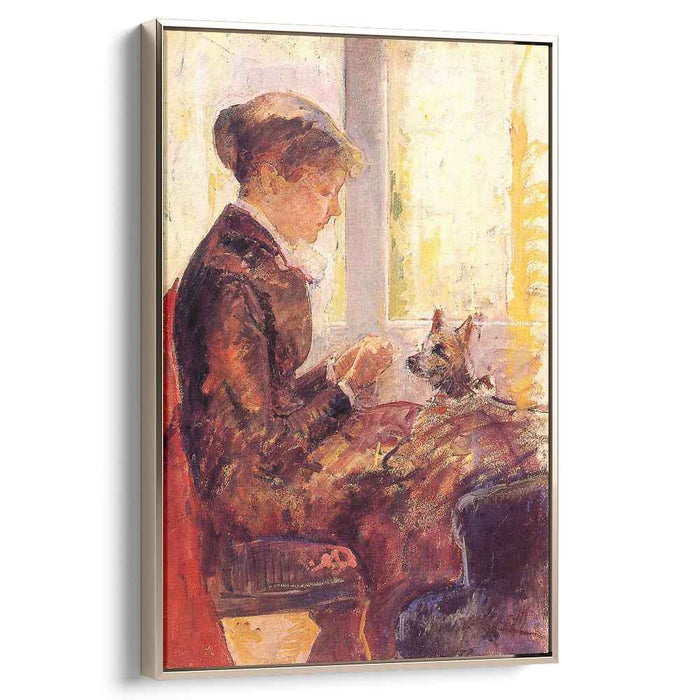 Woman by a Window Feeding Her Dog (1880) by Mary Cassatt