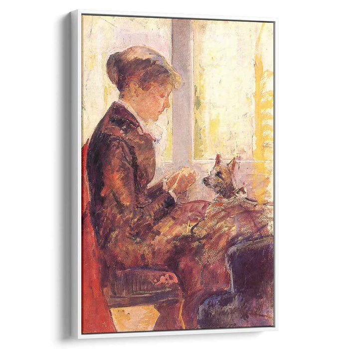 Woman by a Window Feeding Her Dog (1880) by Mary Cassatt