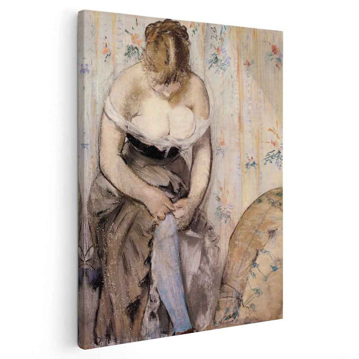 Woman fastening her garter (1878) by Edouard Manet