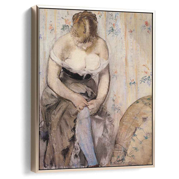 Woman fastening her garter (1878) by Edouard Manet