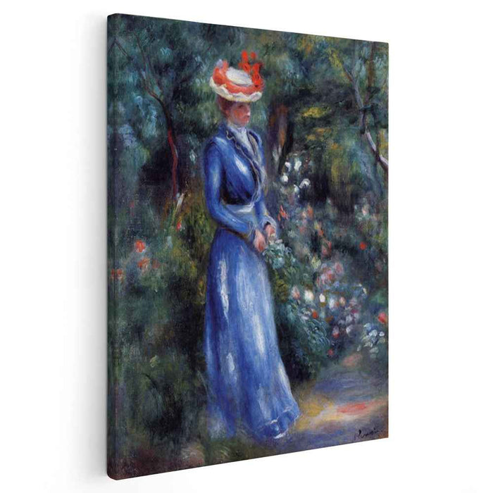 Woman in a Blue Dress, Standing in the Garden of Saint Cloud by Pierre-Auguste Renoir