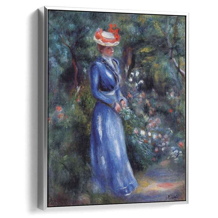 Woman in a Blue Dress, Standing in the Garden of Saint Cloud by Pierre-Auguste Renoir