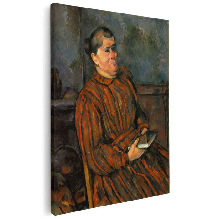 Woman in a Red Striped Dress (1898) by Paul Cezanne