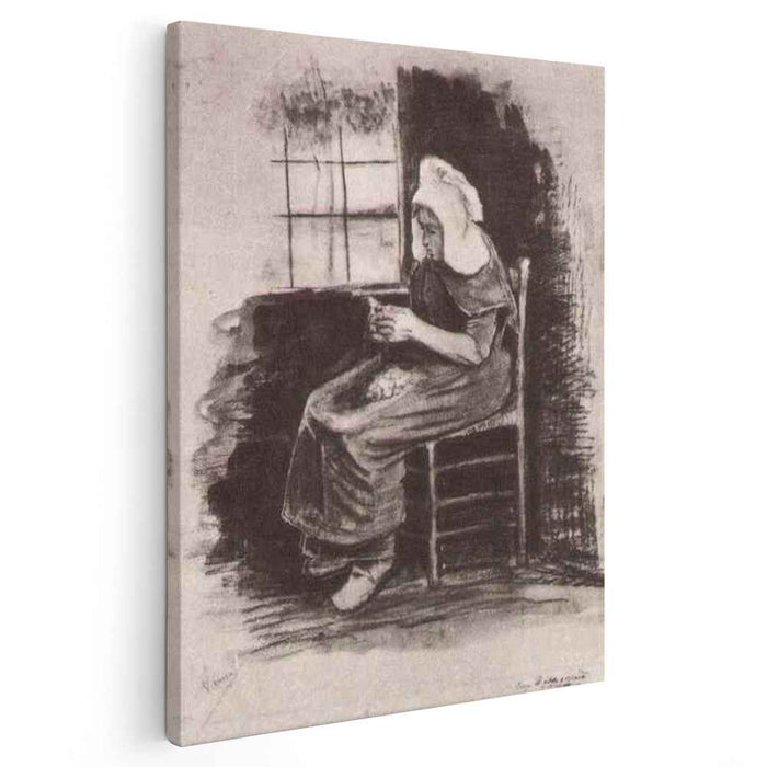 Woman Peeling Potatoes near a Window (1881) by Vincent van Gogh