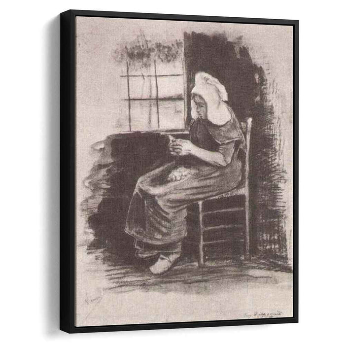 Woman Peeling Potatoes near a Window (1881) by Vincent van Gogh