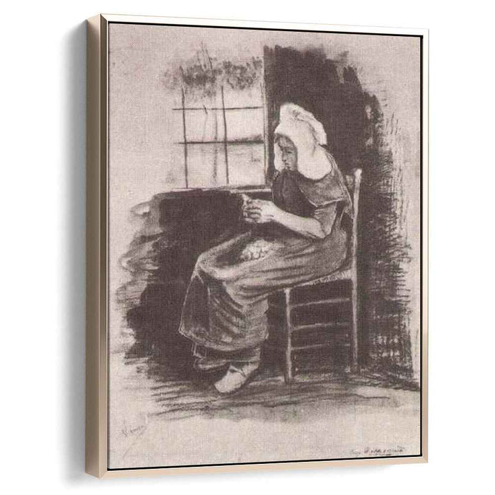 Woman Peeling Potatoes near a Window (1881) by Vincent van Gogh