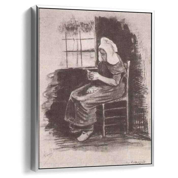 Woman Peeling Potatoes near a Window (1881) by Vincent van Gogh