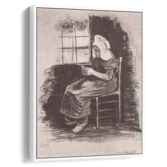 Woman Peeling Potatoes near a Window (1881) by Vincent van Gogh