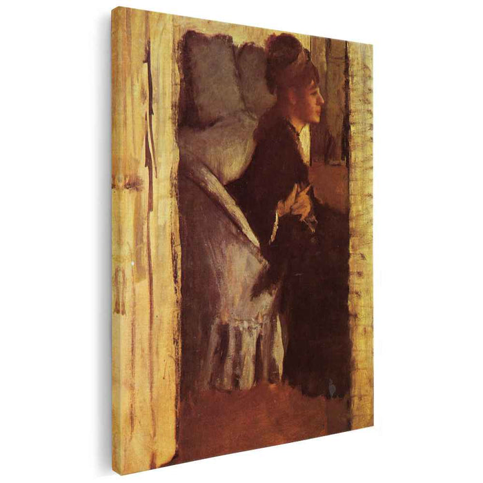 Woman Putting on her Gloves (1877) by Edgar Degas