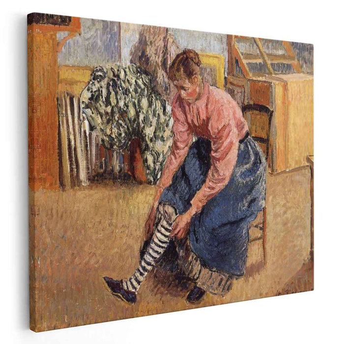 Woman Putting on Her Stockings (1895) by Camille Pissarro