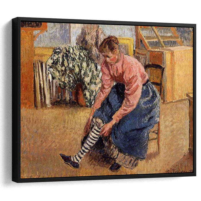 Woman Putting on Her Stockings (1895) by Camille Pissarro