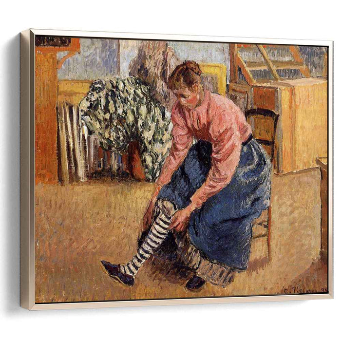 Woman Putting on Her Stockings (1895) by Camille Pissarro