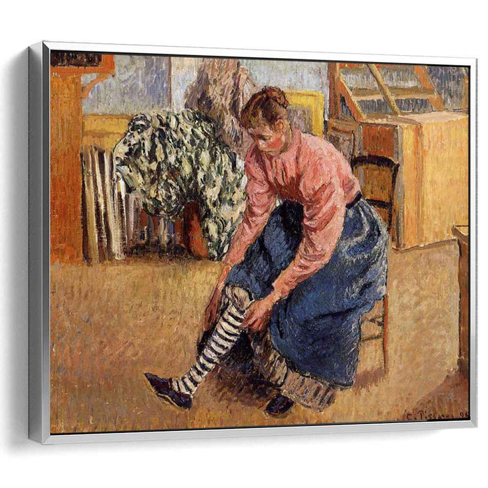 Woman Putting on Her Stockings (1895) by Camille Pissarro