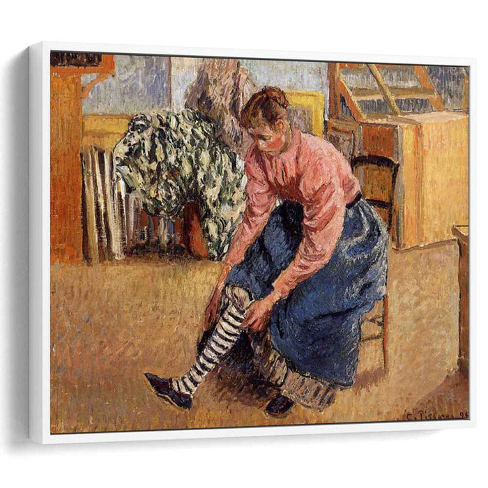Woman Putting on Her Stockings (1895) by Camille Pissarro