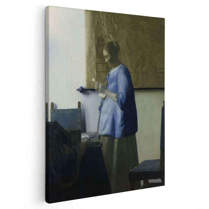 Woman reading a letter (Woman in Blue Reading a Letter) (1663) by Johannes Vermeer