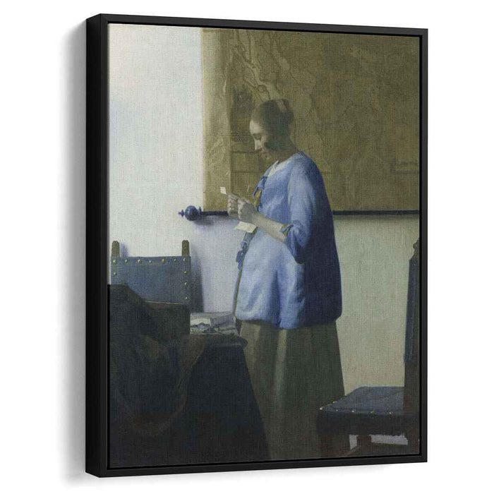 Woman reading a letter (Woman in Blue Reading a Letter) (1663) by Johannes Vermeer