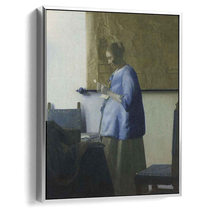 Woman reading a letter (Woman in Blue Reading a Letter) (1663) by Johannes Vermeer