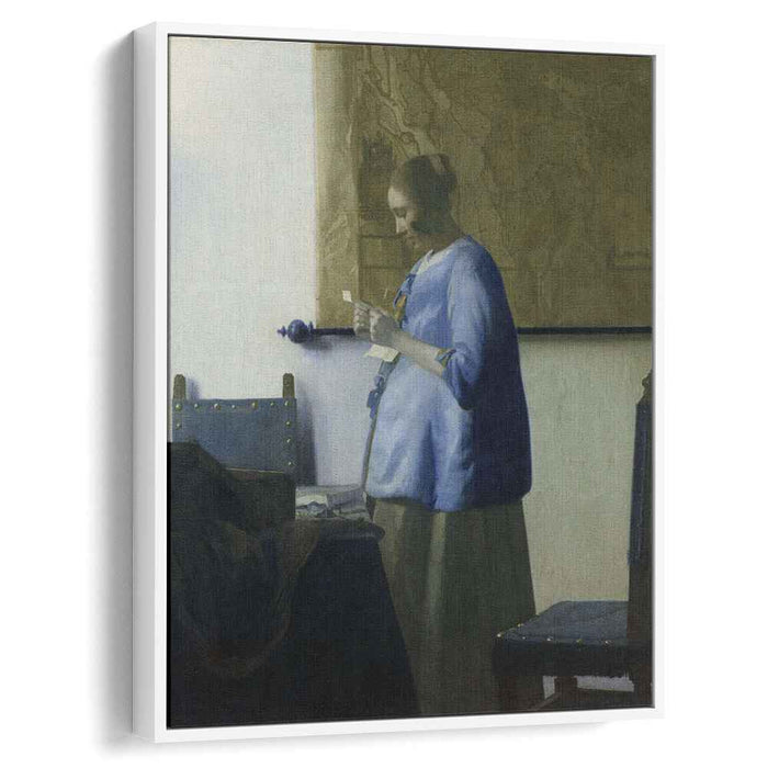 Woman reading a letter (Woman in Blue Reading a Letter) (1663) by Johannes Vermeer