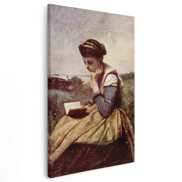 Woman Reading in a Landscape (1869) by Camille Corot