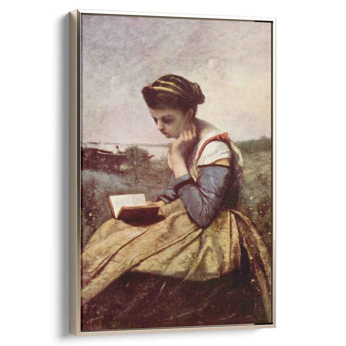 Woman Reading in a Landscape (1869) by Camille Corot