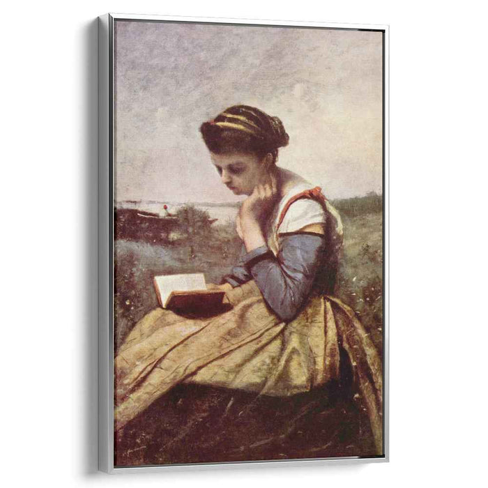 Woman Reading in a Landscape (1869) by Camille Corot