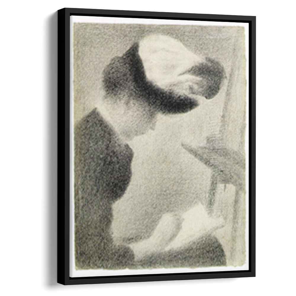 Woman Seated by an Easel (1888) by Georges Seurat - Canvas Artwork