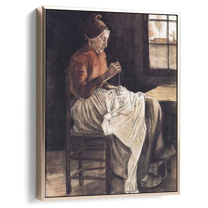 Woman Sewing (1881) by Vincent van Gogh