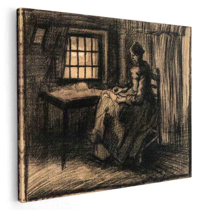 Woman Sewing (1885) by Vincent van Gogh