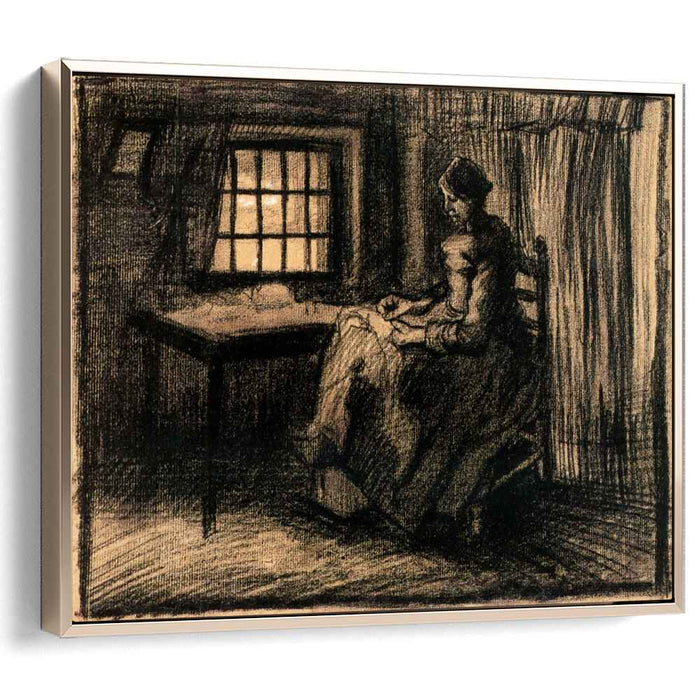 Woman Sewing (1885) by Vincent van Gogh