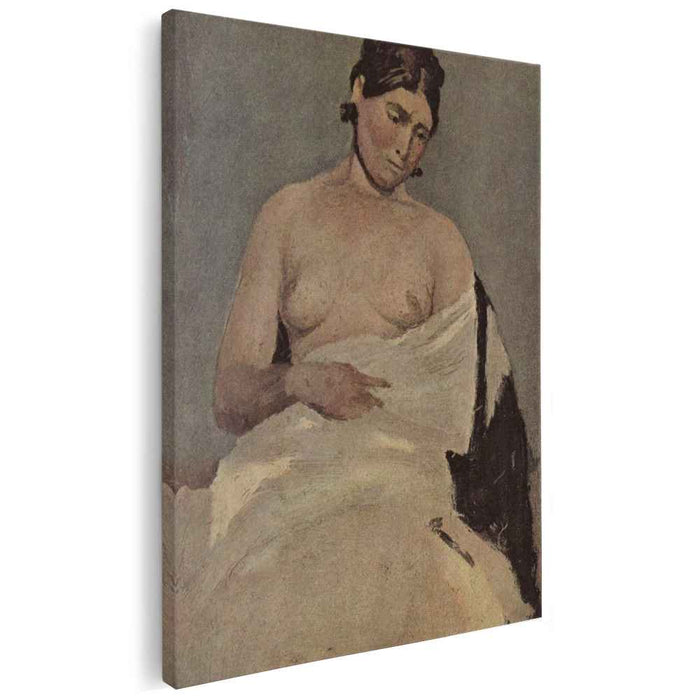 Woman sitting with nude breasts (1835) by Camille Corot