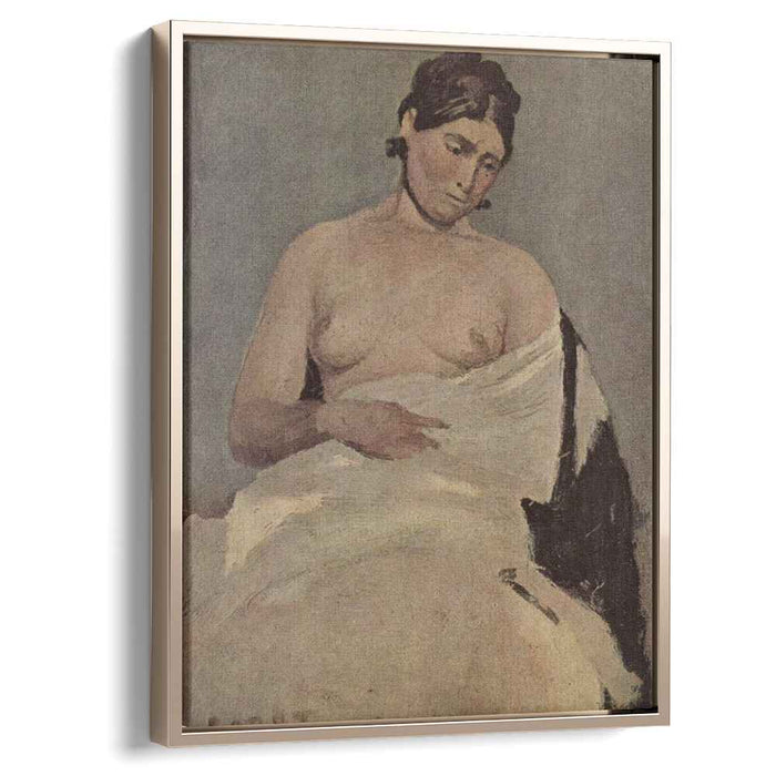 Woman sitting with nude breasts (1835) by Camille Corot
