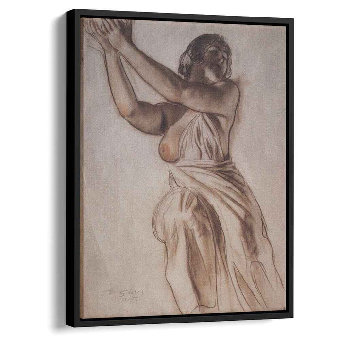 Woman standing with arms raised (1915) by Boris Kustodiev