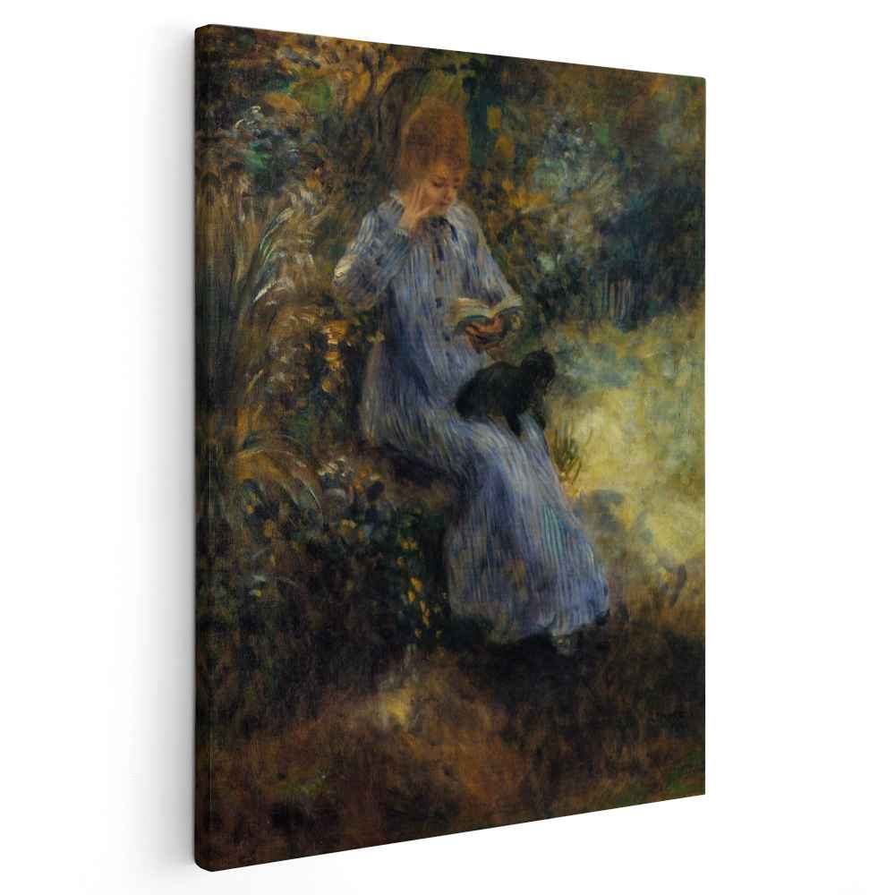 Woman with a Black Dog (1874) by Pierre-Auguste Renoir - Canvas