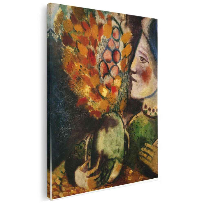 Woman with a Bouquet (1910) by Marc Chagall