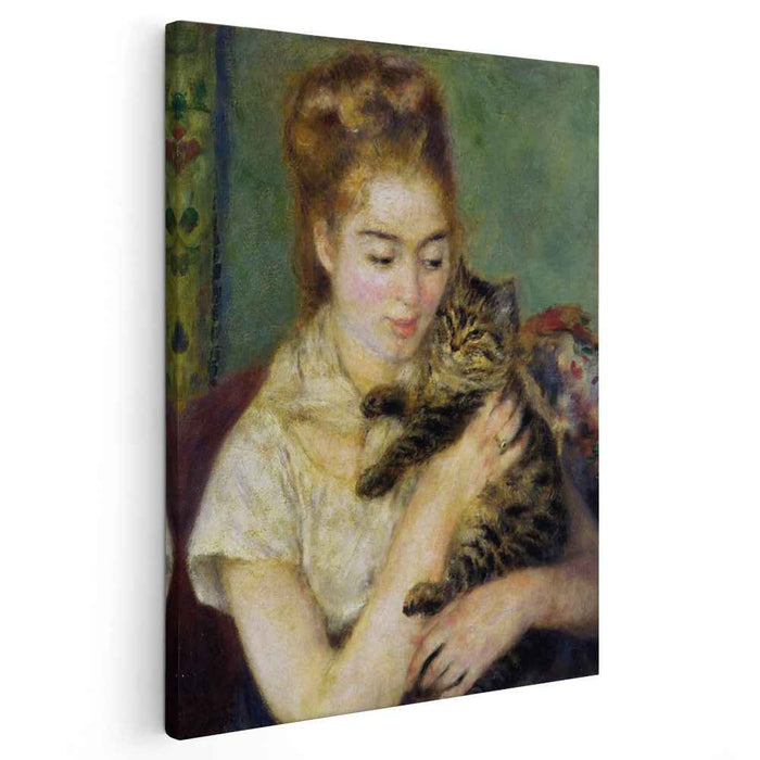 Woman with a Cat (1875) by Pierre-Auguste Renoir