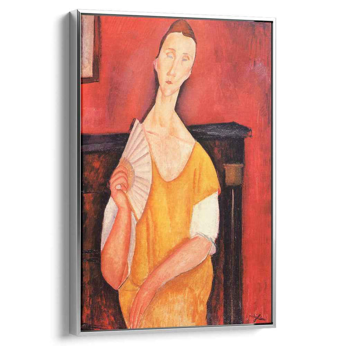 Woman with a Fan (Lunia Czechowska) (1919) by Amedeo Modigliani