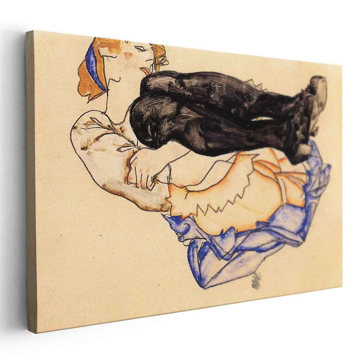 Woman with Blue Stockings (1912) by Egon Schiele