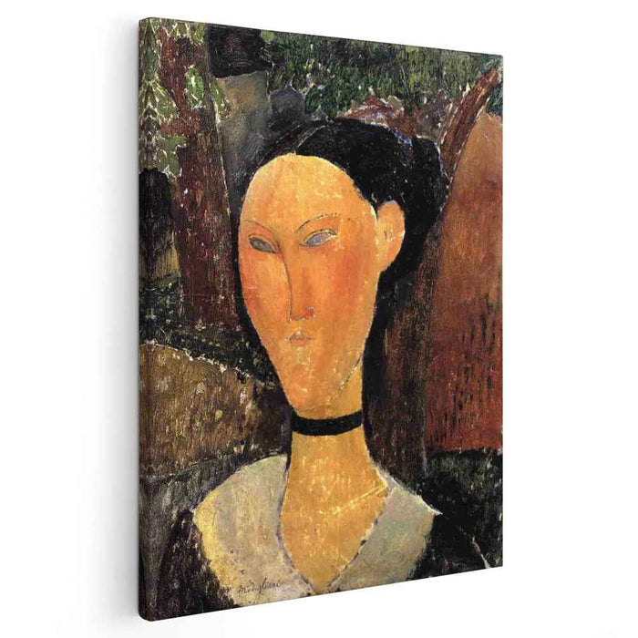 Woman with Velvet Ribbon (The Black Border) (1915) by Amedeo Modigliani