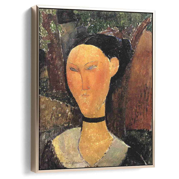 Woman with Velvet Ribbon (The Black Border) (1915) by Amedeo Modigliani