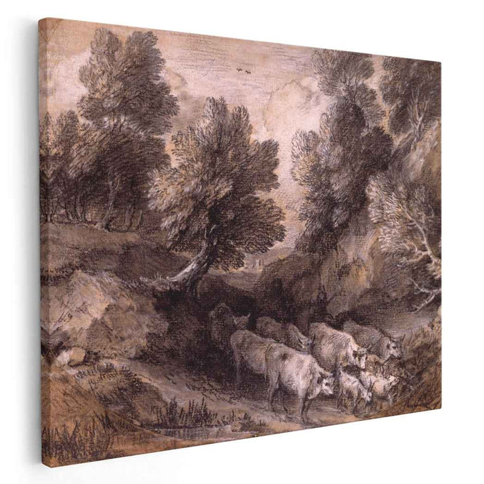 Wooded Landscape with Cattle and Goats (1772) by Thomas Gainsborough