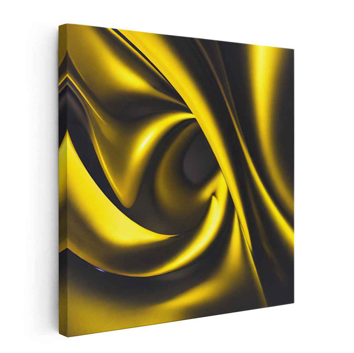 Molten Yellow: Abstract Fluid Dynamics Canvas Art Print