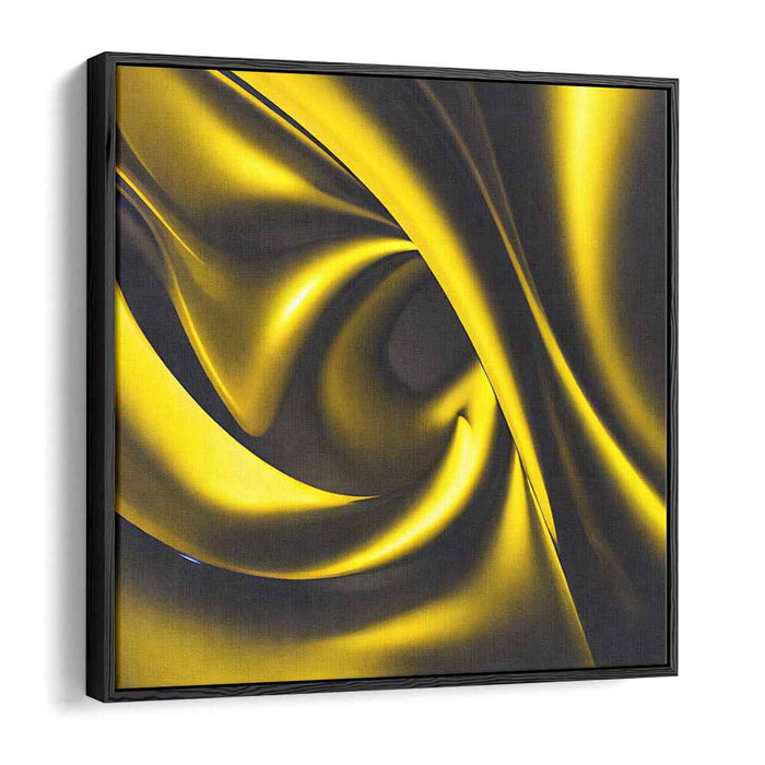 Molten Yellow: Abstract Fluid Dynamics Canvas Art Print