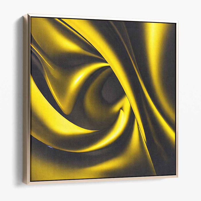 Molten Yellow: Abstract Fluid Dynamics Canvas Art Print