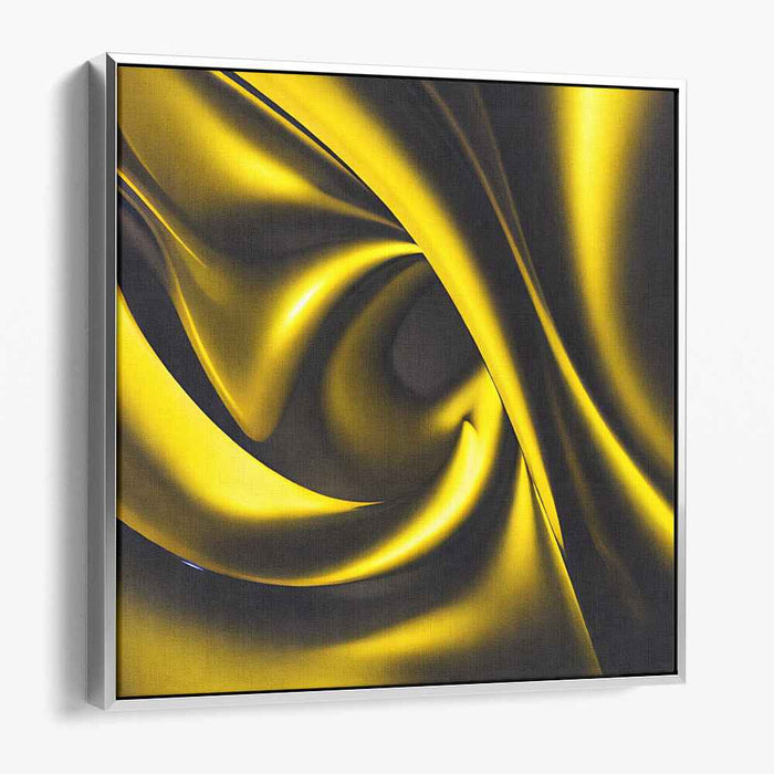 Molten Yellow: Abstract Fluid Dynamics Canvas Art Print